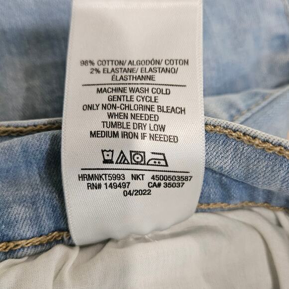 Joe's Jeans Women's Size 26 Upcycled Light Wash Bleached Straight Leg Jeans - Picture 5 of 6